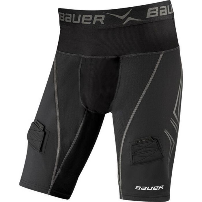 Шорты компрессионные с раковиной Bauer Premium Lock Jock Short SR black (1042840)