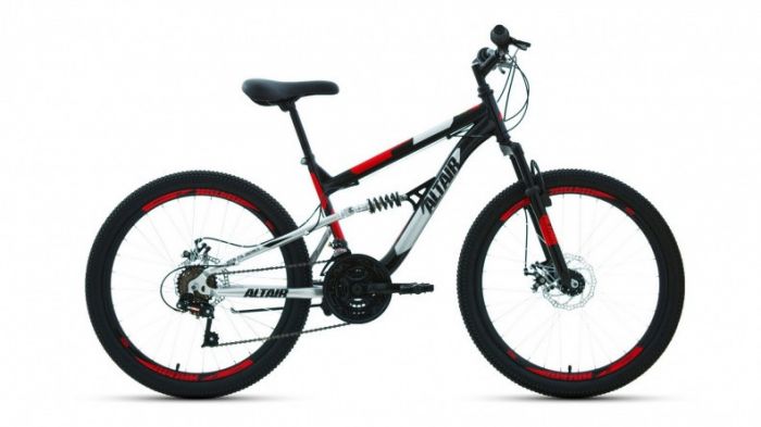 Велосипед Altair MTB FS 24 disc black/red (2020)