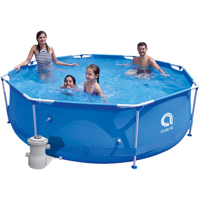 Бассейн каркасный круглый JILONG SteelSuper ROUND POOLS (360х76) синий + фильтр-насос Filter Pump 300gal