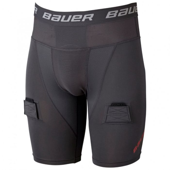 Шорты компрессионные с раковиной Bauer Pro Lock Jock Short S19 SR dark grey (1054423)