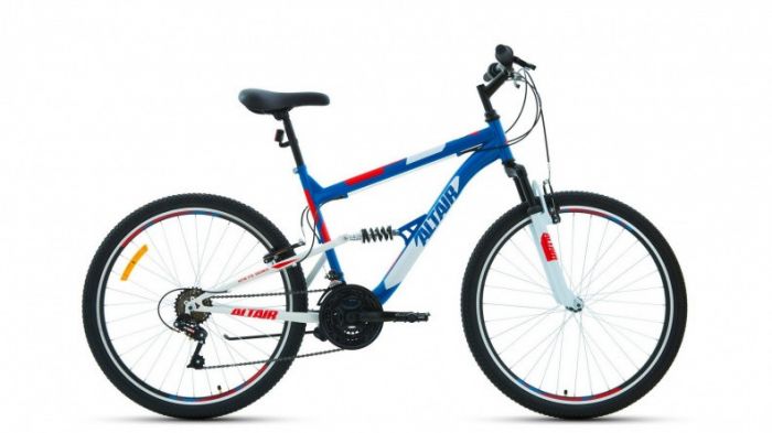 Велосипед Altair MTB FS 26 1.0 синий/красный Рама: 16" (2021)