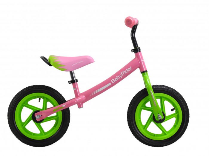 Беговел Wind BabyRider 12" зелено-розовый (2022)