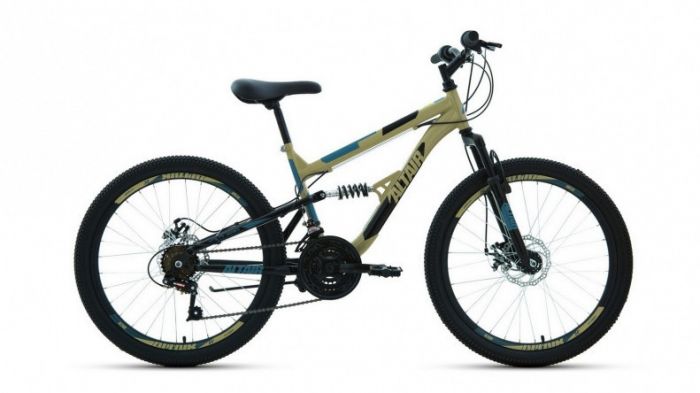 Велосипед Altair MTB FS 24 disc бежевый/черный Рама: 15" (2022)