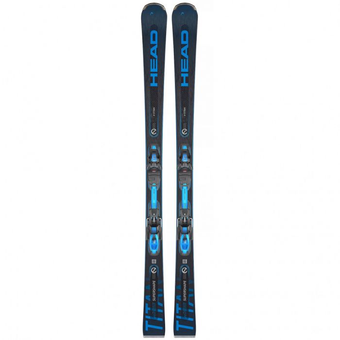 Горные лыжи Head Supershape e-Titan SW SF-PR + креп. PRD 12 GW Brake 85 [F] black-neon blue (2024)