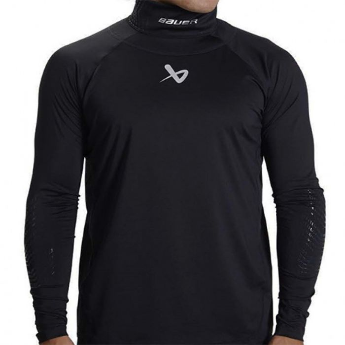 Футболка компрессионная с длинным рукавом Bauer Neckprotect LS Top S22 YTH black (1059578)